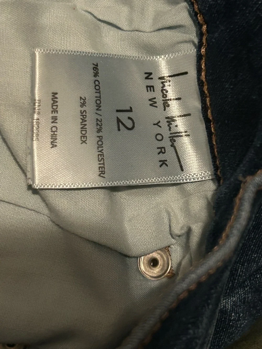 Nicole Miller SoHo High Rise Buttery Soft Blue Skinny Jeans Size 12 - Picture 8 of 17